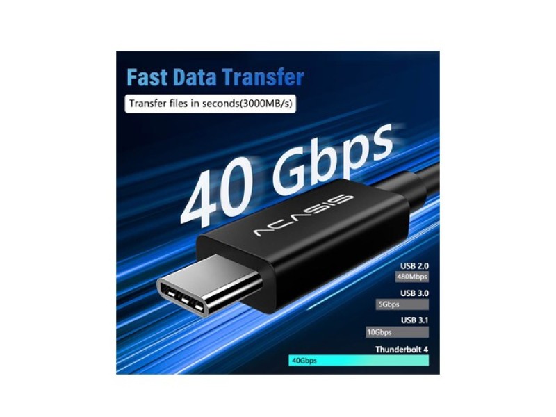 Acasis  TB200 40Gbps Thunderbolt 4 Data Cable PD 100W 8K60Hz 2M