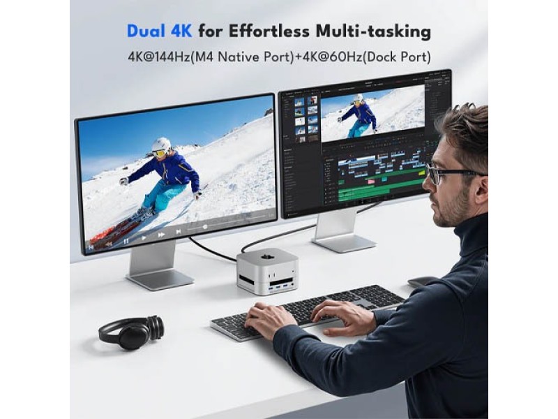 Acasis 40Gbps Mac mini M4 Dock & Dual-Bay SSD Enclosure