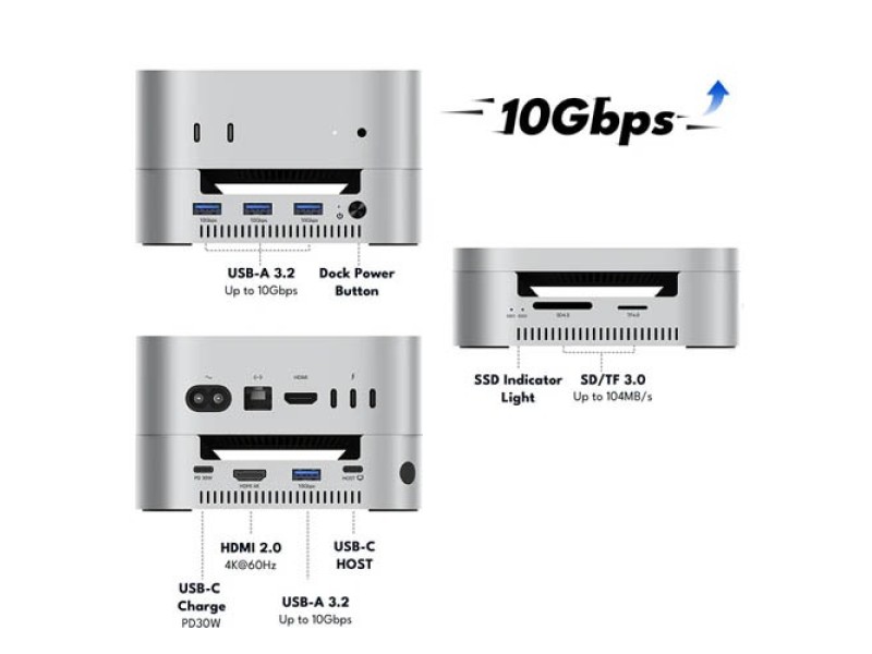 Acasis 40Gbps Mac mini M4 Dock & Dual-Bay SSD Enclosure