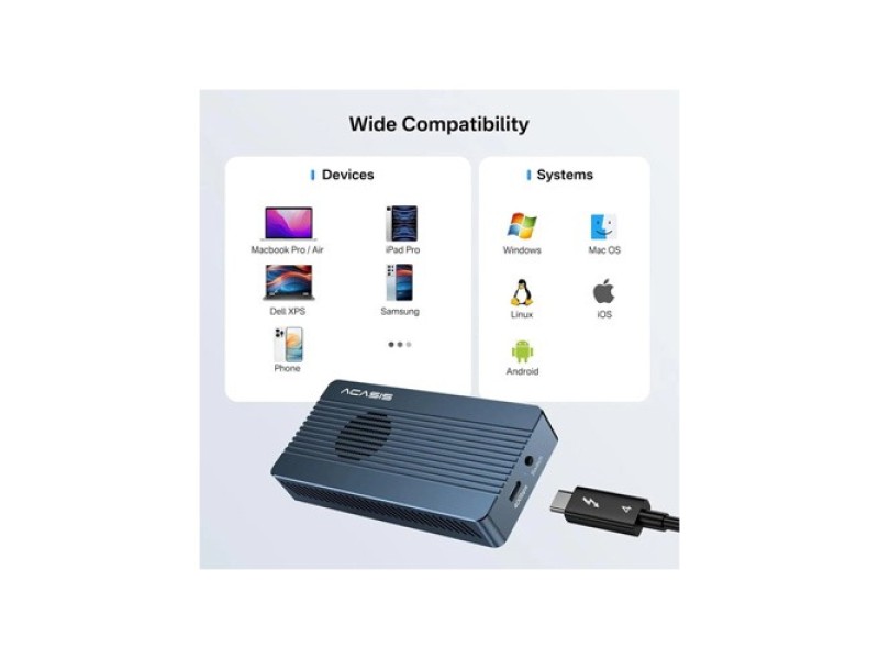 ACASIS TBU405 PRO M1 40GBPS  M.2 NVME THUNDERBOLT 3/4 USB 4 SSD ENCLOSURE