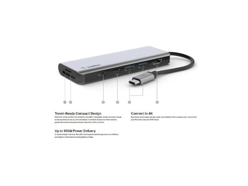 BELKIN USB C 7 IN 1 MULTIFUNCTION HUB(AVC009BTSGY)