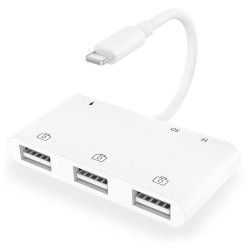 COTEetCI 6 in 1 Lightning Hub RJ45 Ethernet OTG Card Reader Adapter