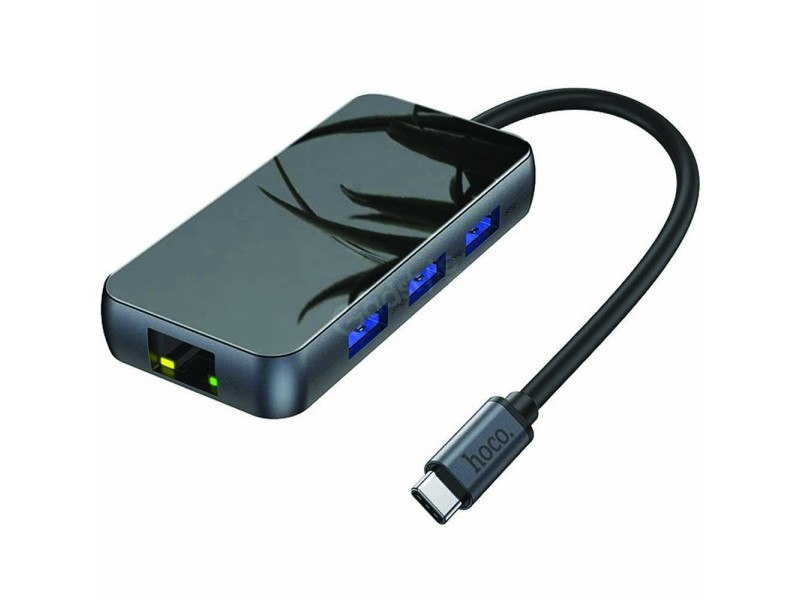 HOCO HB16 USB Hubs Type-C to USB3.0*3 HDMI PD RJ45 Adapter Converter