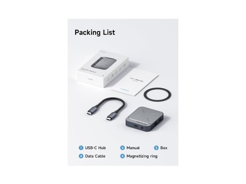 HAGIBIS TC100 USB C MAGNETIC DOCKING STATION