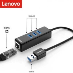  Lenovo USB 3.0 to RJ45 Gigabit Ethernet Port and USB 3.0 x 3 Adapter