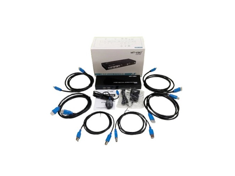 MT VIKI HK221 DUAL MONITOR HDMI 2 PORT 4K@60HZ KVM SWITCH