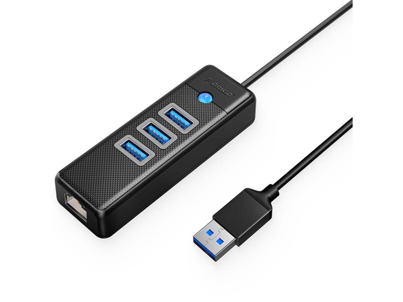 ORICO USB TO 3 PORT USB HUB+LAN(PW3UR-U3)