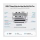 PULWTOP Mac mini M4/M4 Pro Hub Stand Dock with External Storage Upgrade M.2 SSD Enclosure