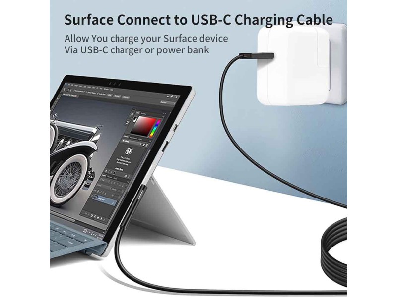 Nylon Braided Surface Connect To USB-C Charging Cable 1m