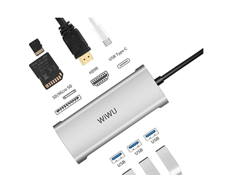 WIWU ALPHA A731HP 7 IN 1 TYPE C MULTIFUNCTION HUB