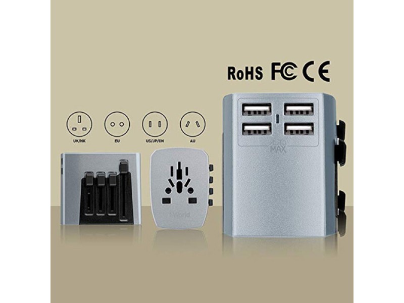 MOMAX 1- WORLD 4 USB UNIVERSEL TRAVEL ADAPTER