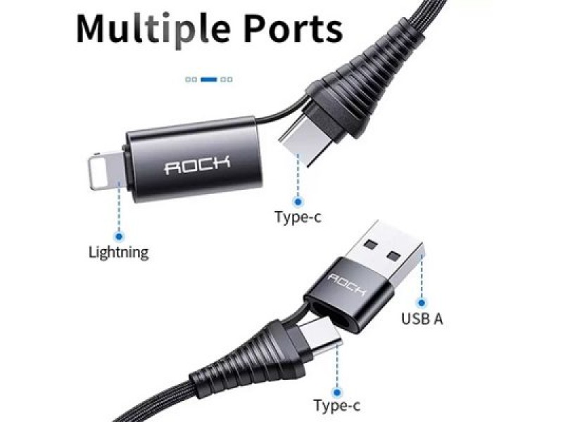 Rock R12 Multi-function PD Fast Charge Cable