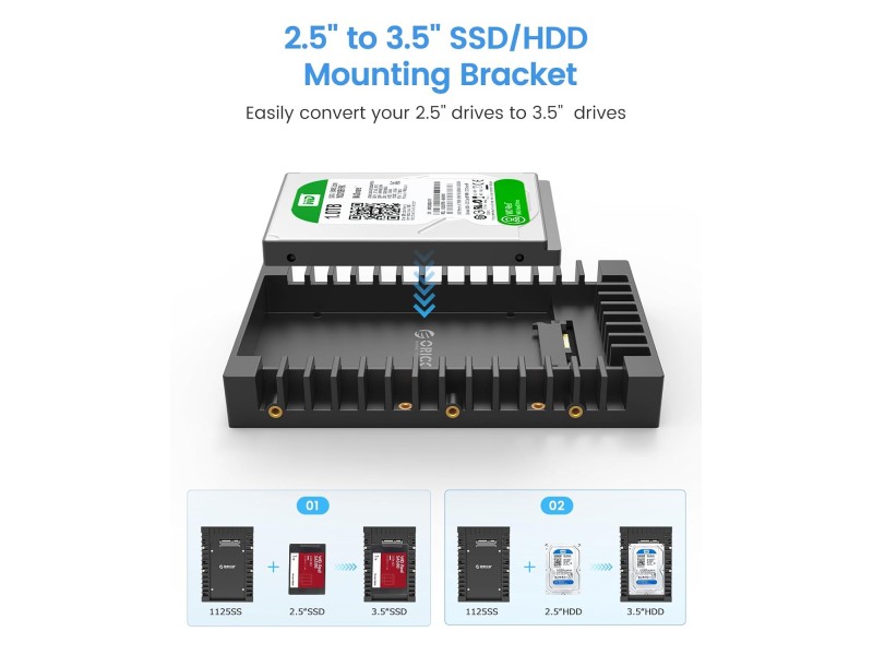 ORICO 2.5 TO 3.5 INCH HARD DRIVE CADDY ADAPTER (1125SS)