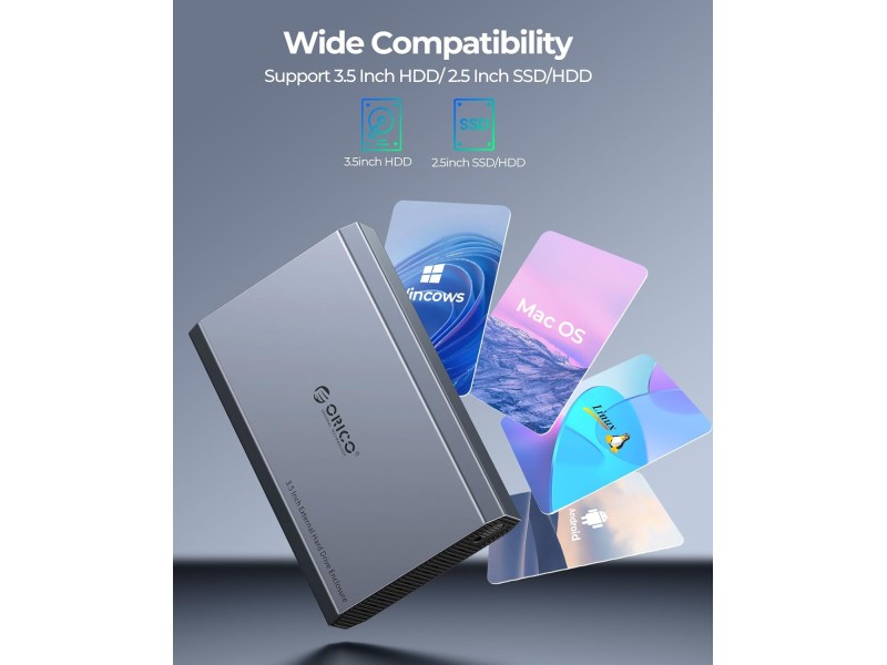 ORICO 3.5 INCH TYPE C HARD DRIVE ENCLOSURE (DD35-C3)