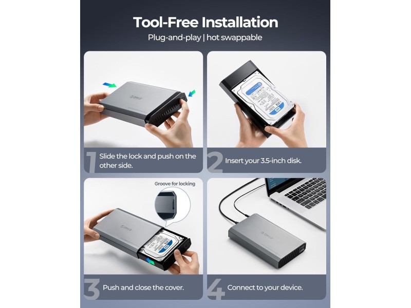 ORICO 3.5 INCH TYPE C HARD DRIVE ENCLOSURE (DD35-C3)