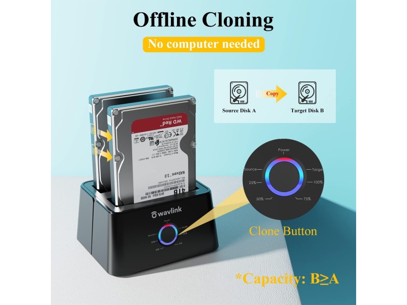 WAVLINK USB 3.0 DUAL BAY DOCKING STATION (WL-ST334UA)