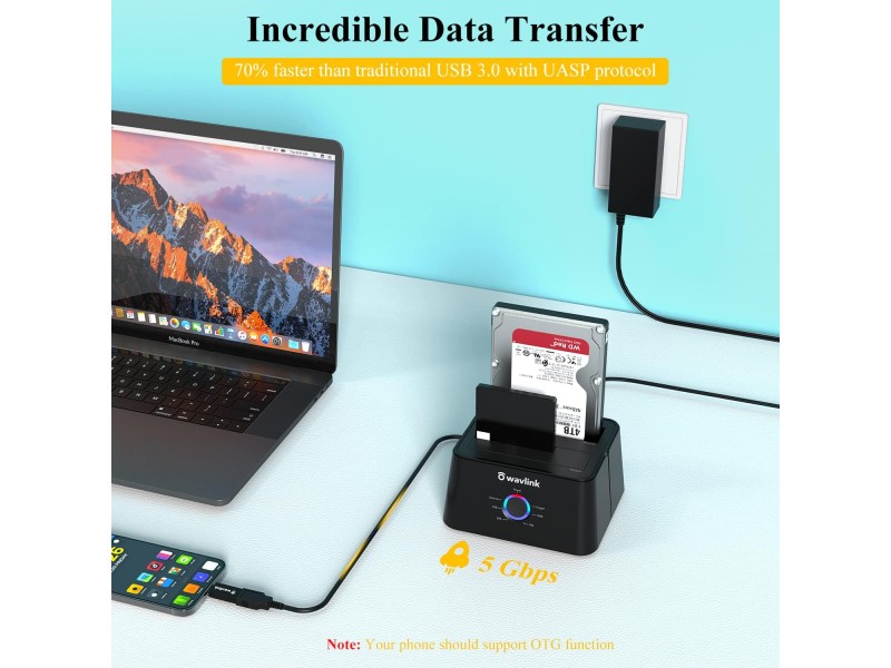 WAVLINK USB 3.0 DUAL BAY DOCKING STATION (WL-ST334UA)