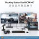 QGeeM USB 3.0 Docking Station, USB C Hub to HDMI Multiport Adapter, USB Hub Dual HDMI VGA Monitor Triple Display Portable Laptop USB Dock