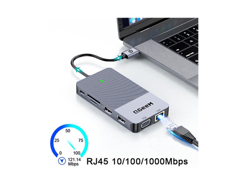 QGEEM USB 3.0 WITH 2K 3 DISPLAY DOCKING STATION
