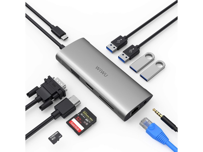 WIWU ALPHA 11 IN 1 TYPE C MULTIFUNCTION HUB
