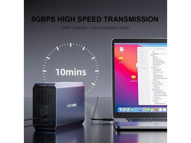 Acasis EC-7351  2 Bay External Array 2.5/3.5 Inch USB to SATA HDD RAID Case