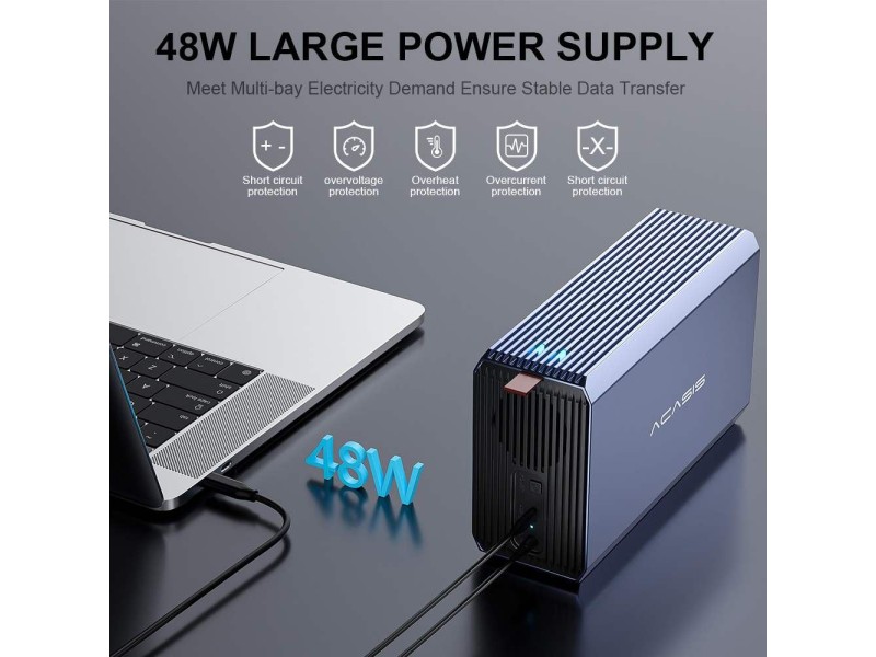 Acasis EC-7351  2 Bay External Array 2.5/3.5 Inch USB to SATA HDD RAID Case