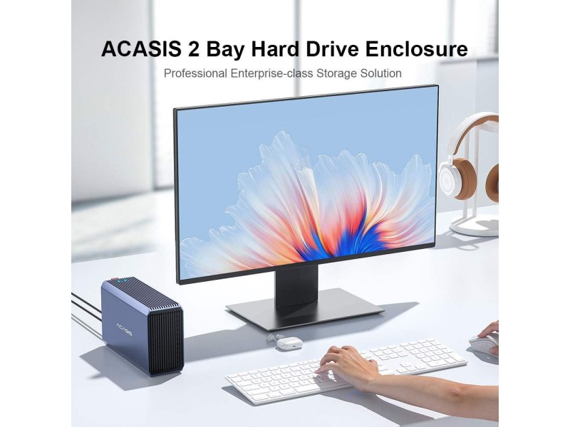 Acasis EC-7351  2 Bay External Array 2.5/3.5 Inch USB to SATA HDD RAID Case