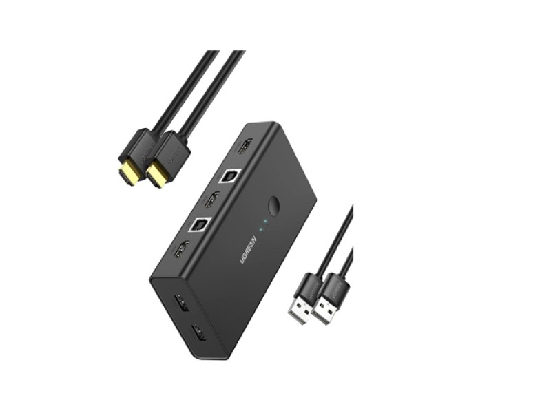 UGREEN 90478 HDMI 2 IN 1 OUT KVM SWITCH